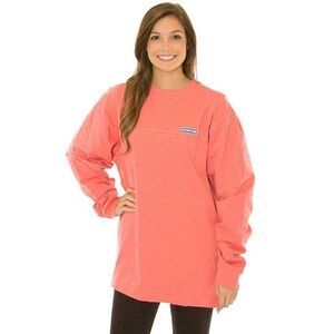 Southern Shirt Coral Long Sleeve oversized Shirt